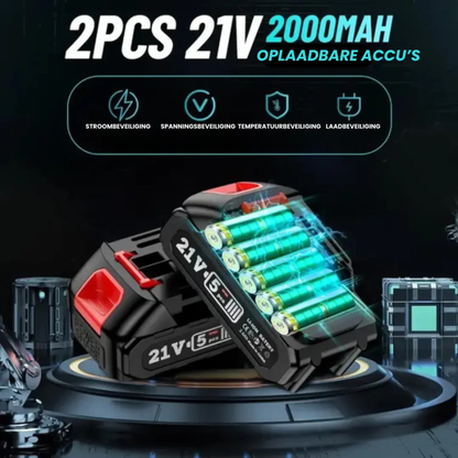 HOUTVEX F2 - 2-in-1 Draadloze Stokkettingzaag Pro + GRATIS BBATTERIJ & OPLADER